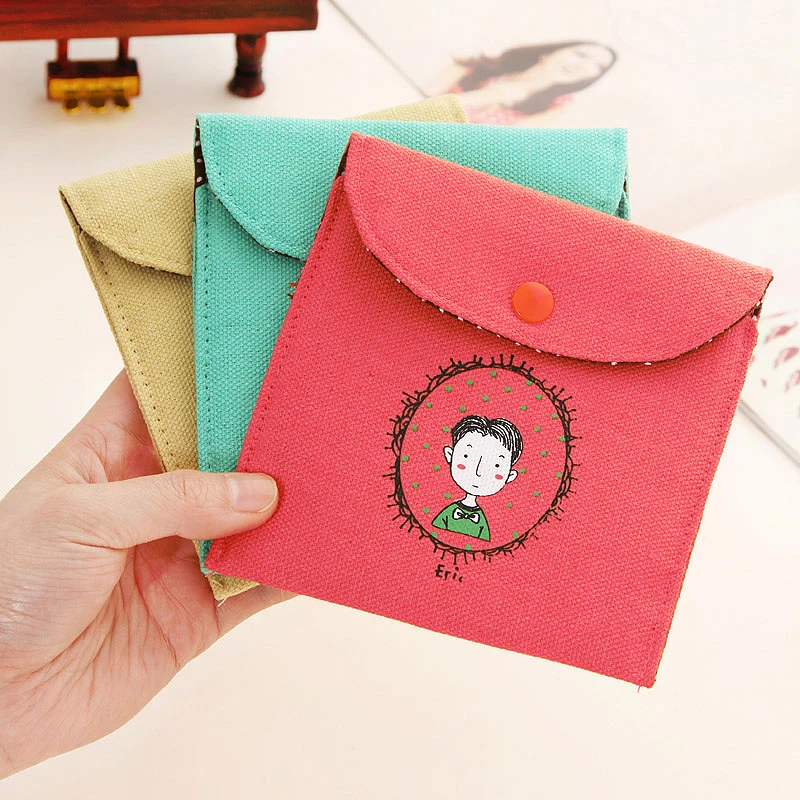 

Polka Organizer Storage Hold Sanitary Napkin Bag Case Cotton