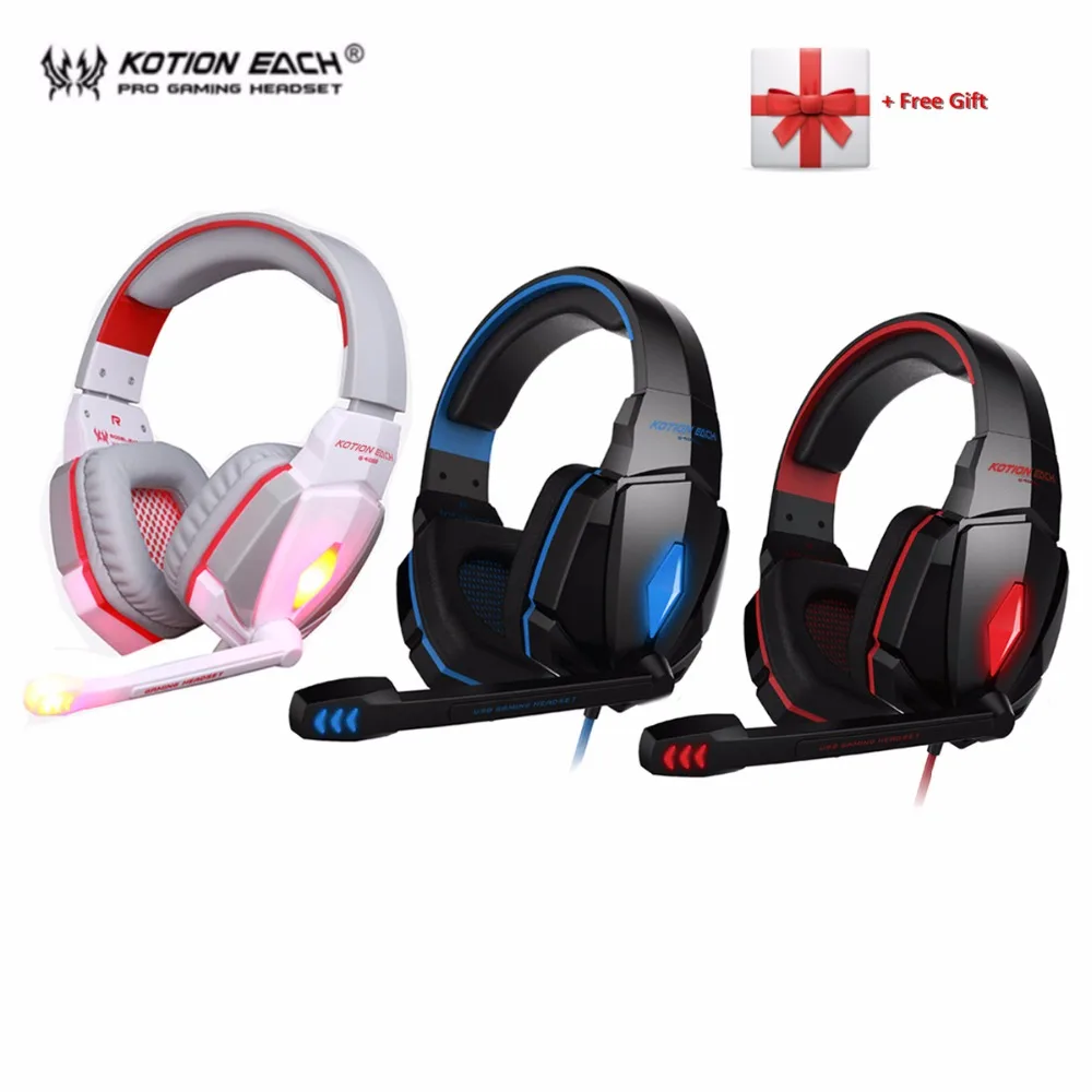 

KOTION EACH G4000 Gaming Headphone Stereo Bass Gamer Headsets with Mic LED Light Earphone for PC Computer Laptop