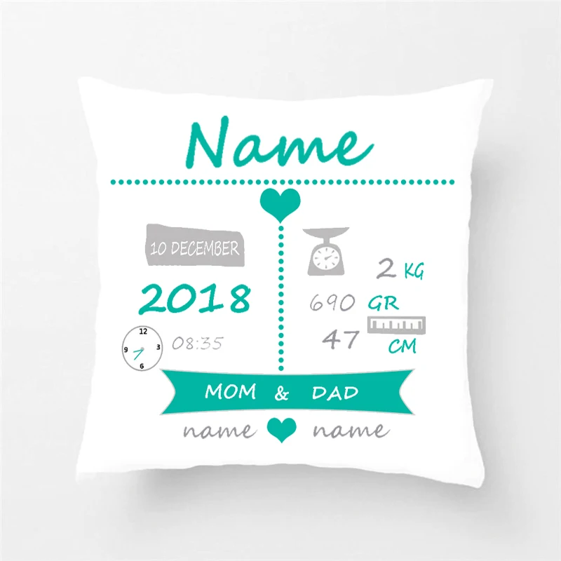 baby pillow case 9 Детская Наволочка на заказ, милая синяя Наволочка на подушку, квадратная/прямоугольная полиэфирная детская наволочка, Чехол на подушку для мальчиков и девочек, характеристики рождения - Цвет: baby pillow case 9