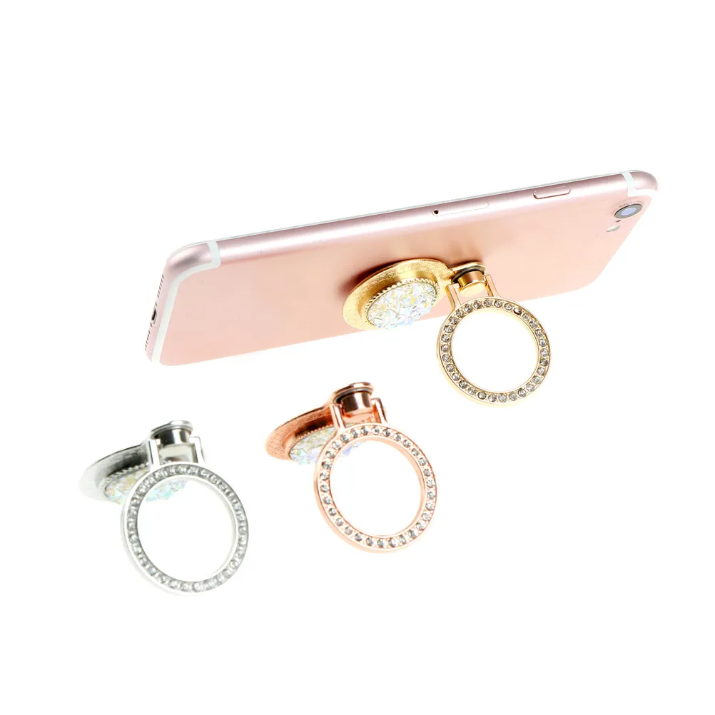3 Цвета Bling драгоценный камень кристалл держатель телефона с кольцом на палец
