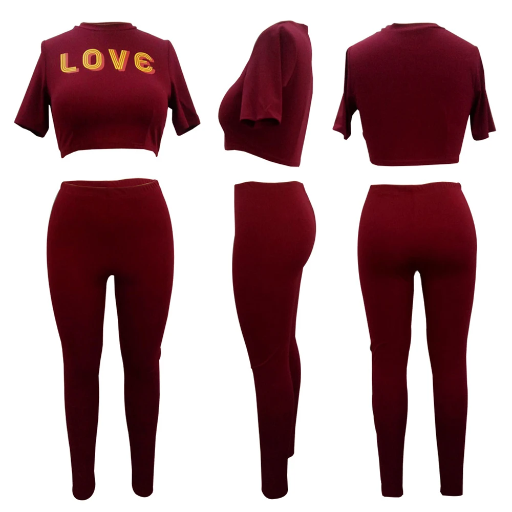 

Women 2019 Hot Fashion Brand 2 Pieces Casual Women Set Print Short Sleeve O-Neck Full Length Women Set