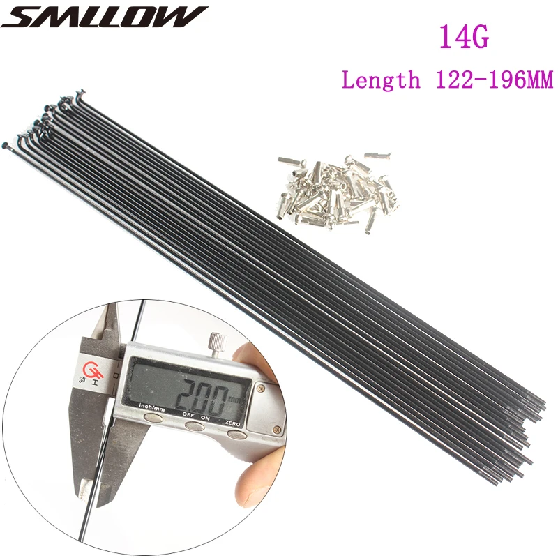 SMLLOW 18 шт./лот 14 г 122 128 146 176 196 мм 45 # стальные MTB спицы горный велосипед дорожный обод