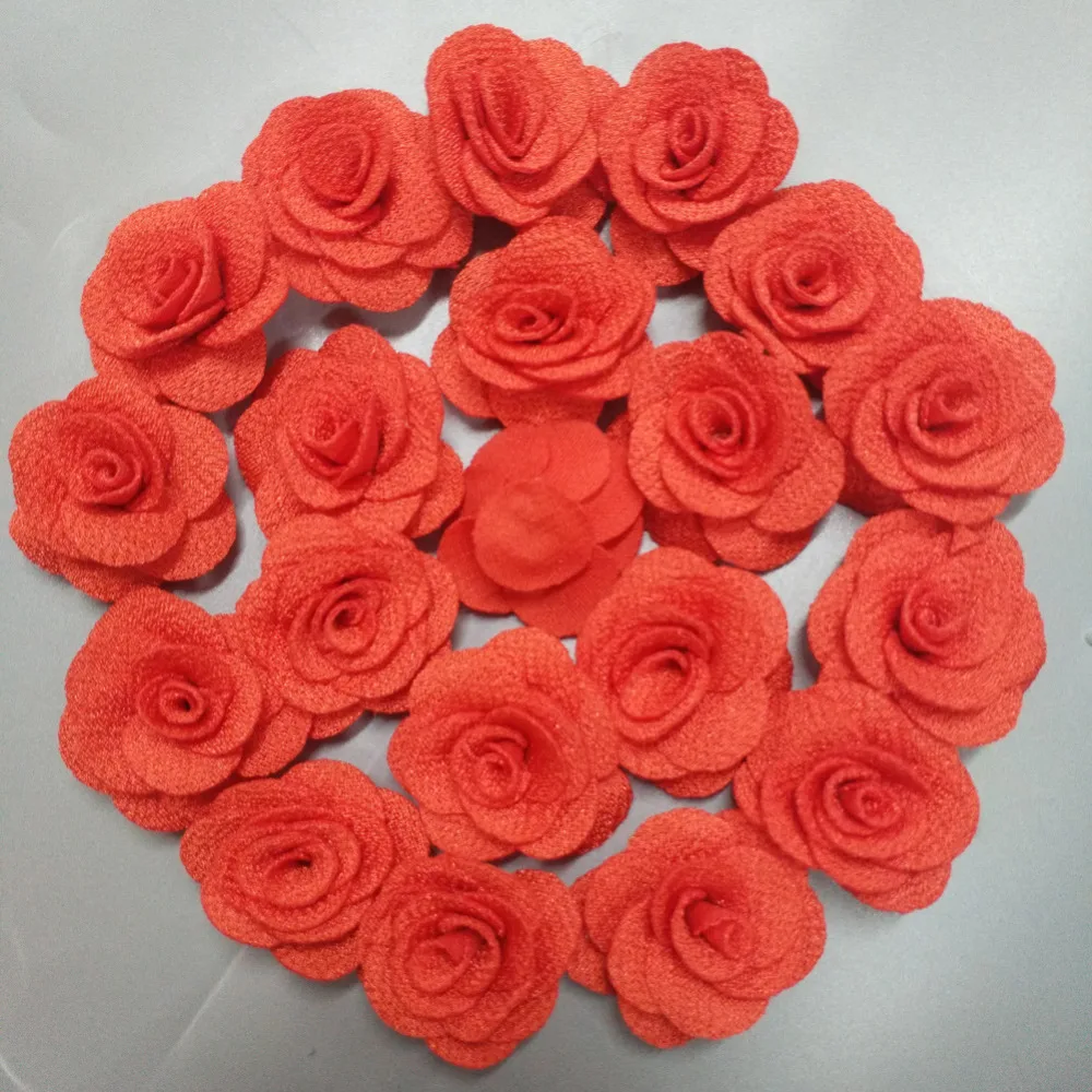 Искусственная оранжевая ткань диаметром 4 см цветок розы тканевые цветы ручной