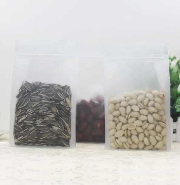 Прозрачный матовый встать мешок Ziplock упаковка матовая мешок для напитков Кофе bean снэк-cookie Ясно Cat корма для собак сумка