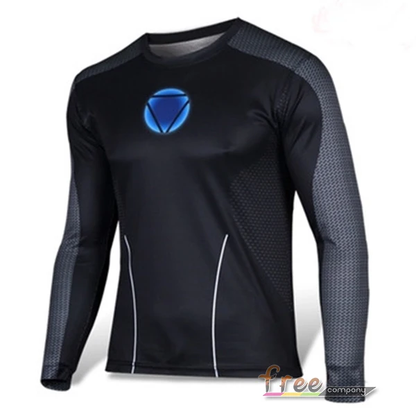 High Quality NEW 2015 Marvel Tony Stark Iron Man 2 Energy Ring Costume Super Hero jersey Sport T shirt Men | Мужская одежда
