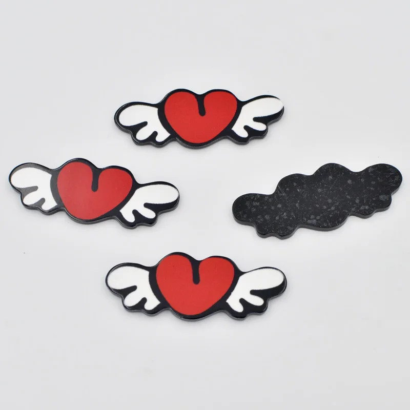 

10 Pcs 40mm Hand Paint Heart of The Angels Flatback Acrylic Sheets/Children Scrapbooks F183