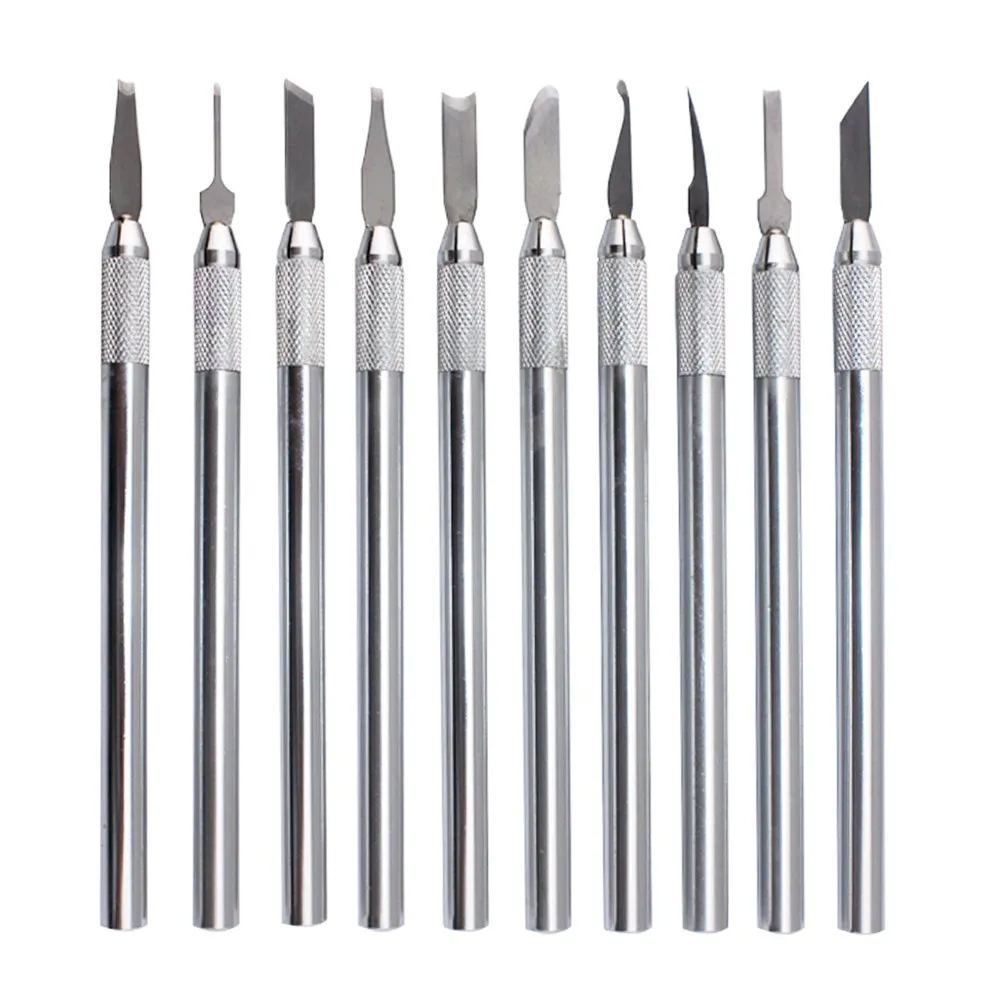 

10Pcs Wax Knife Kit include Blade,Dental Instruments Equipment wax toiletry kit of thomas sculpture knife bag