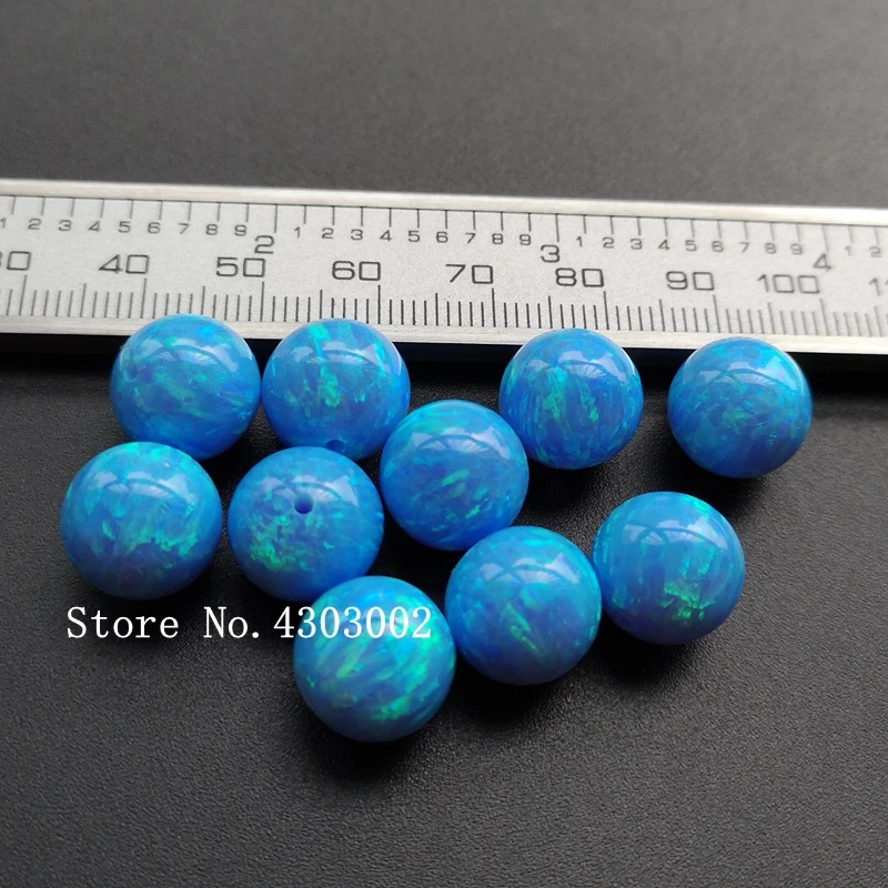 

10pcs/lot 12mm Full Drilled Synthetic Round Opal Beads for DIY Jewelry Round Ball Opal