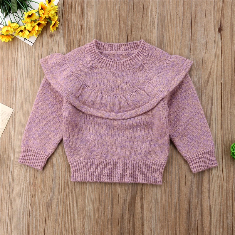 Свитер для новорожденных девочек детские футболки с оборками маленьких зимний