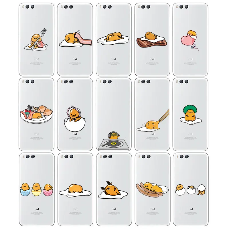 DREAMFOX L516 Cute Gudetama Lazy Egg Soft TPU Silicone Case Cover For Xiaomi Mi Note 2 3 4 5 6 8 SE M5 4C 4S 5C 5S 5X 6X A1 Plus |