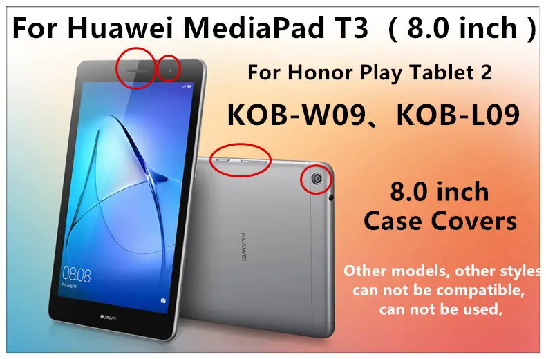 Для huawei MediaPad T3 8,0 чехол Защитный из искусственной кожи чехол-подставка для Honor Play Pad 2 KOB-L09 KOB-W09 " планшетный ПК чехол