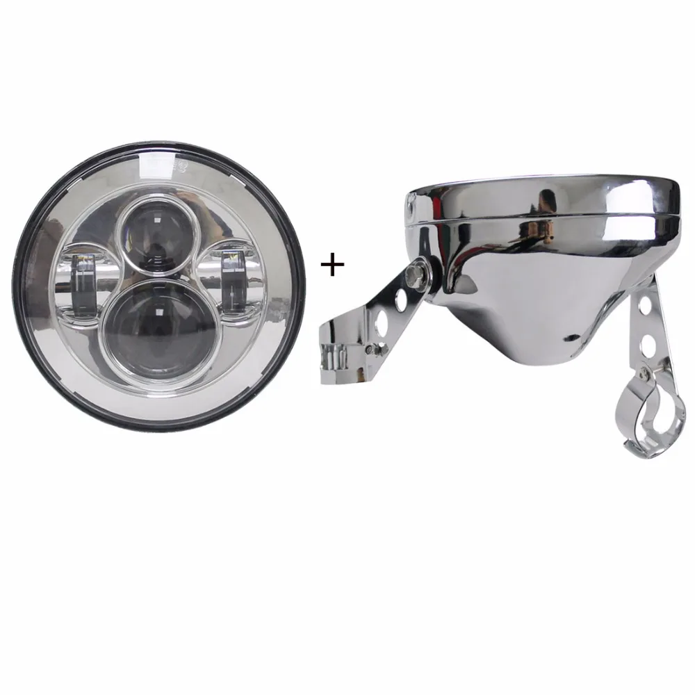 Круглые светодиодные фары 7 дюймов с чехлом для фар Мотоциклов Harley Softail Slim Yamaha|led