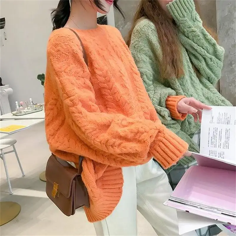 Женский трикотажный свитер с О-образным вырезом свободный 2019 | Женская одежда