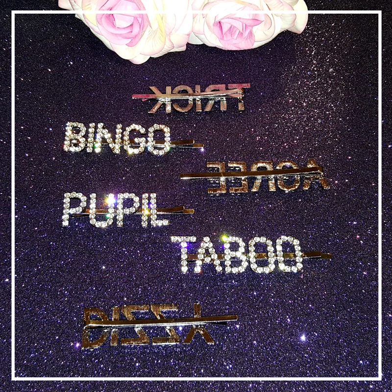 Hot Fashion Hair Accessories Blingbling Word Clips Rhinestone Letters Slide Crystal Bobby Pins Wholesale | Украшения и аксессуары
