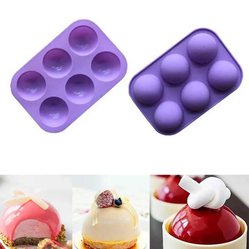 Форма для капкейков и пирожных DIY силиконовая полукруглая форма торта 6 отверстий