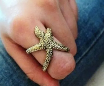 Free Shipping 20pcs/lot Starfish Sea star Finger Rings Alloy Metal Korean Fashion Jewelry 2 Colors | Украшения и аксессуары