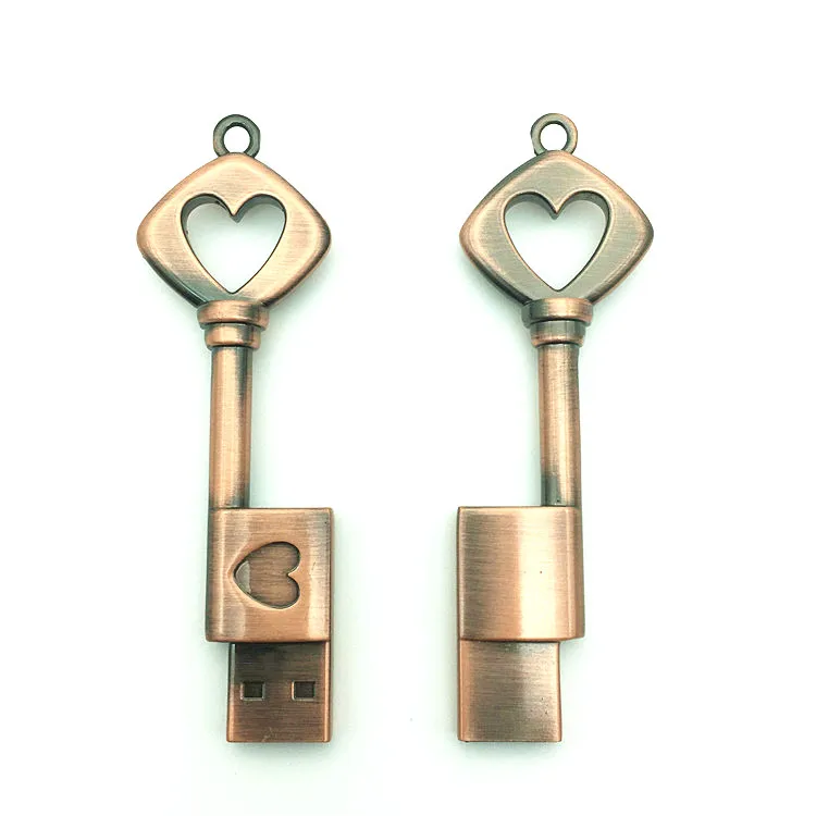 Hot Sale Heart Key USB Flash Drive 4GB 8GB 16GB 32GB 64GB Pendrive Memory Stick usb Pen drive Waterproof metal key | Компьютеры и офис
