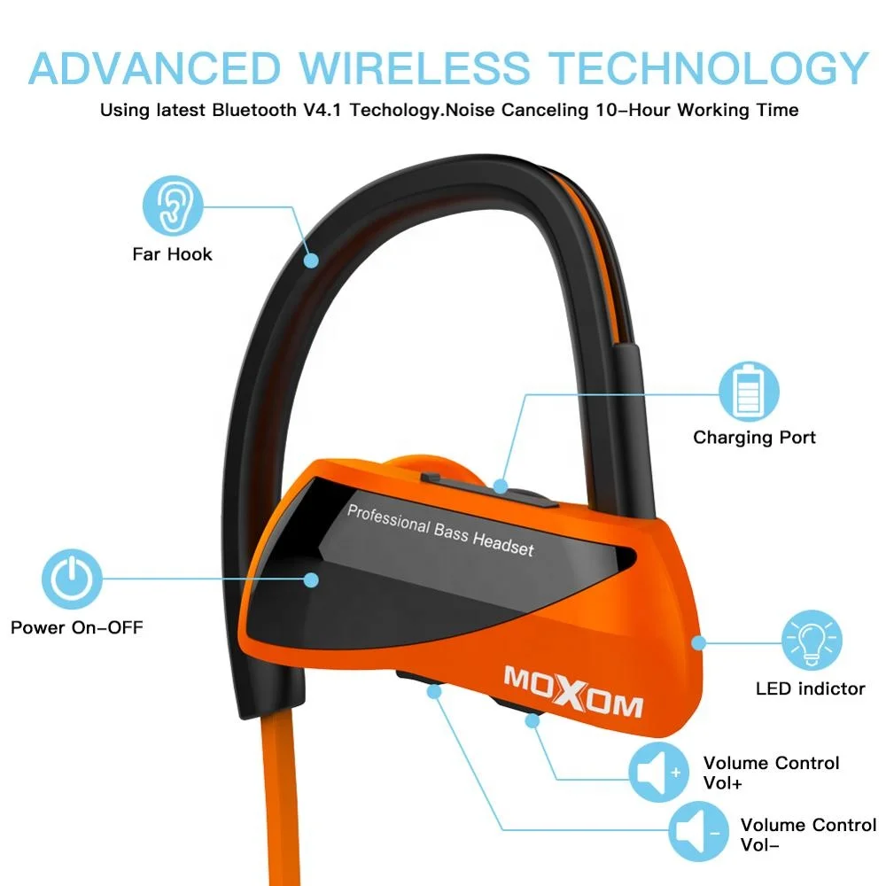 Беспроводной Bluetooth наушники IPX7 Водонепроницаемый удобные крепления наушников