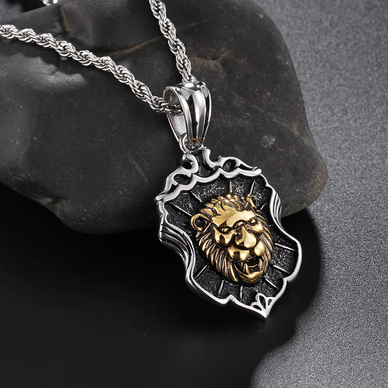 Мужское ожерелье из нержавеющей стали 316L большая винтажная подвеска в виде