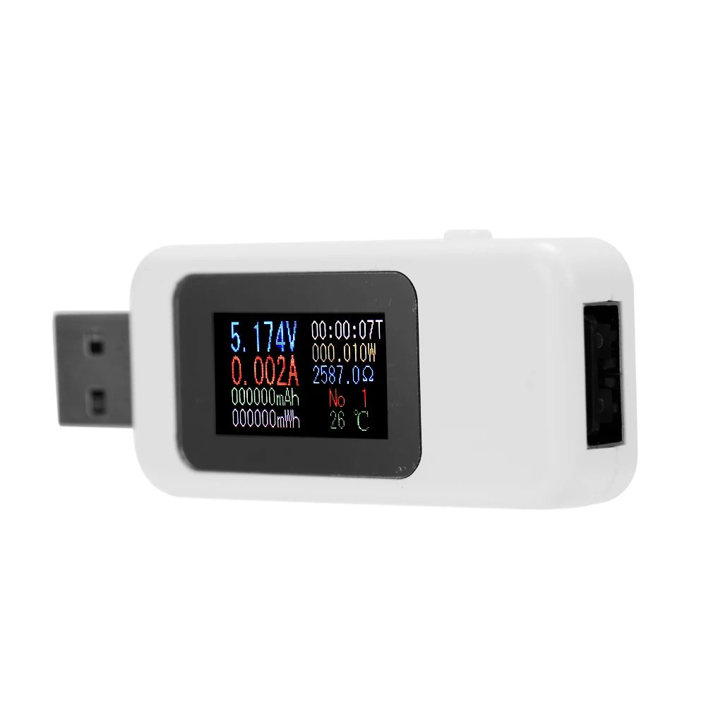 Цифровой USB-тестер с цветным ЖК-дисплеем измеритель напряжения и тока амперметр
