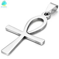 boniskiss men jewelry 316l stainless steel egyptian ankh cross mens womens pendant necklaces collares