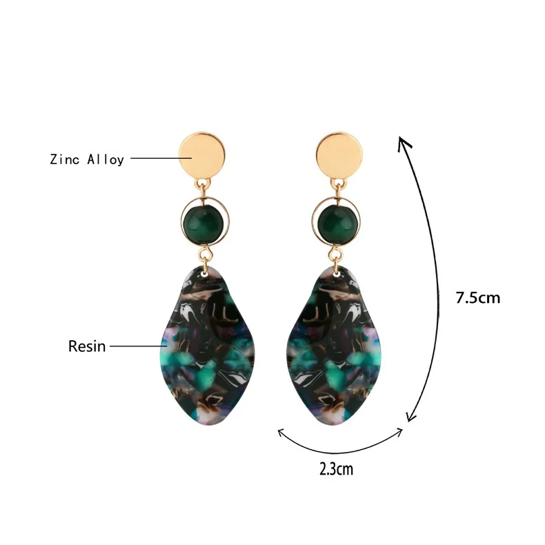 SUMOORL New Fashion Charming Earrings Printed Resin Exaggerated for Women | Украшения и аксессуары