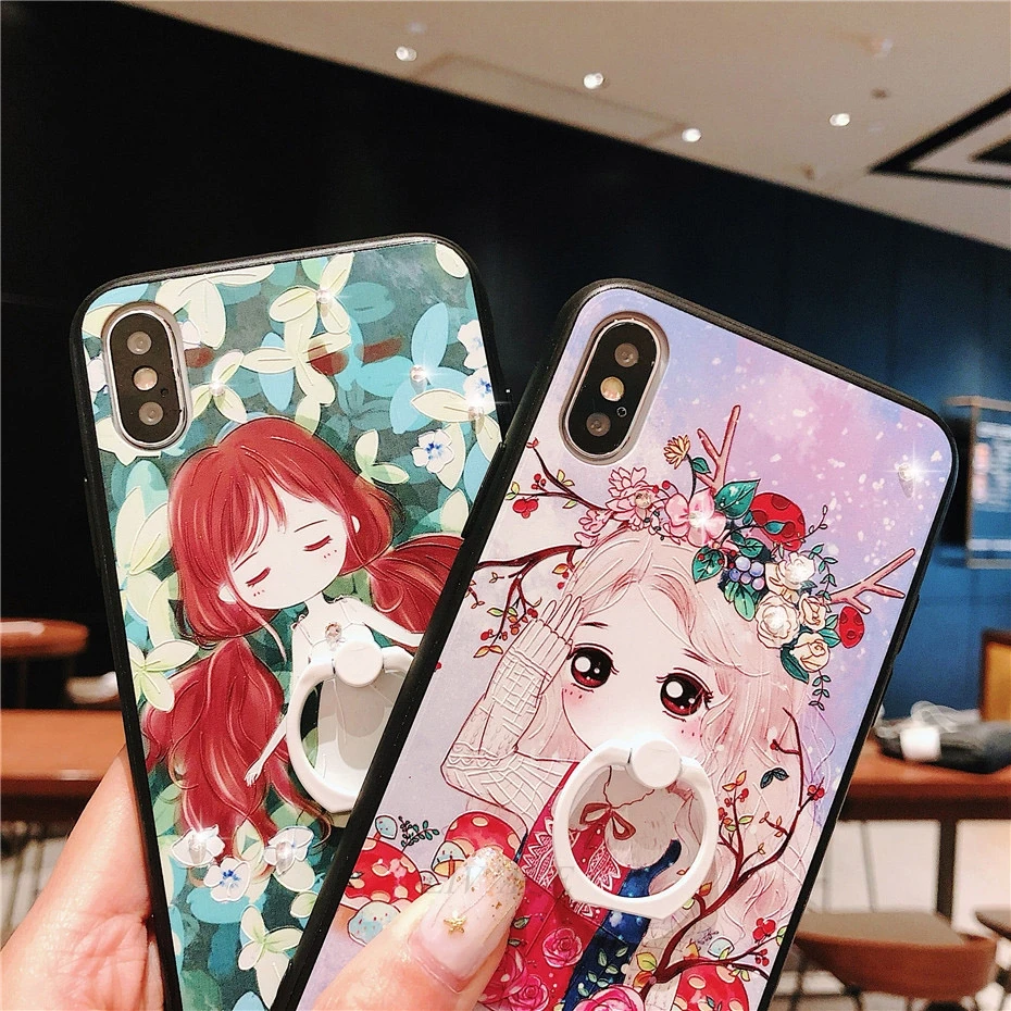 diamond flower cat phone case for huawei p20 lite pro nova 2s 3E 3i 2 mate 10 8 honor 9 v9 v10 silicone stand cover coque |