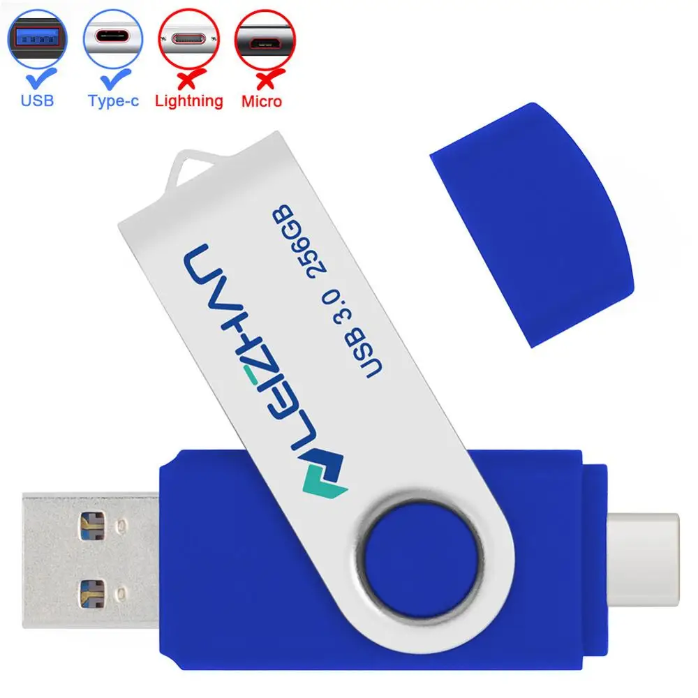 Type c-USB 3.0-Blue LEIZHAN USB флеш-накопитель type-C для Android Phone S10 S9 S8 256 GB Флешка USB 3,0 64 GB 32 GB 16 GB 128 GB USB C Ручка-накопитель - Цвет: Type c-USB 3.0-Blue