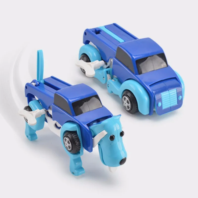 Free shipping 4 colors 14CM cool Automatic transform Dog Car Vehicle Clockwork Wind up toy for all children birthday gift |
