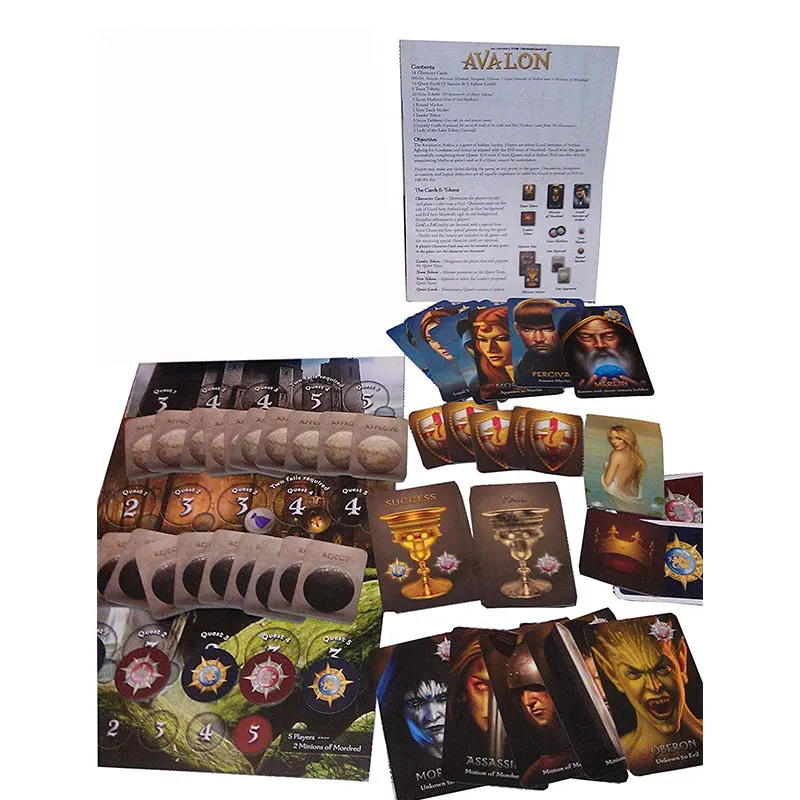 Интерактивная настольная игра на английском языке The Resistance Avalon inye Family карта