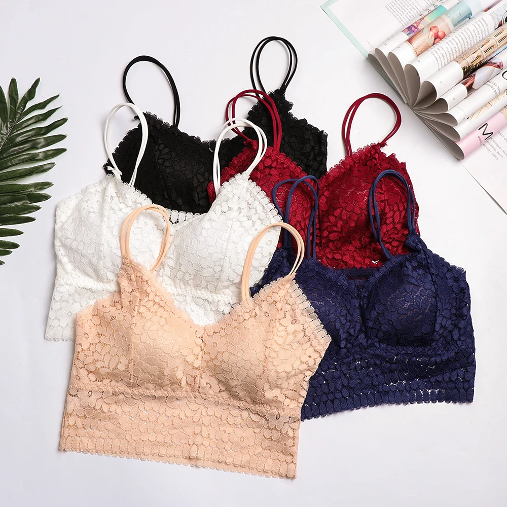 

Sexy Push Up Bra Women Lace Bralette Sexy Lingerie Underwear Wireless Padded Seamless Bra Ultra Strap Padded Hollow Bra