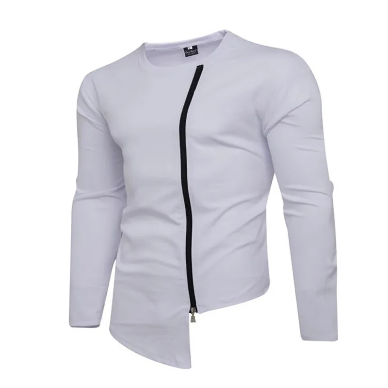 Brand 2018 Solid Color Simple Zipper Cardigan Long Section Hoodies Men Fashion Tracksuit Male Sweatshirt Hoody XXL |