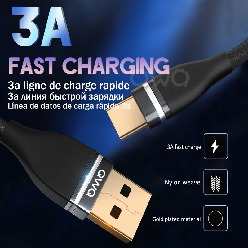 3,0 Тип C USB Дата-кабель для samsung galaxy huawei зарядное устройство с быстрой зарядкой, USB кабель для мобильного телефона зарядный провод, usb-кабель для xiaomi Redmi USB кабель