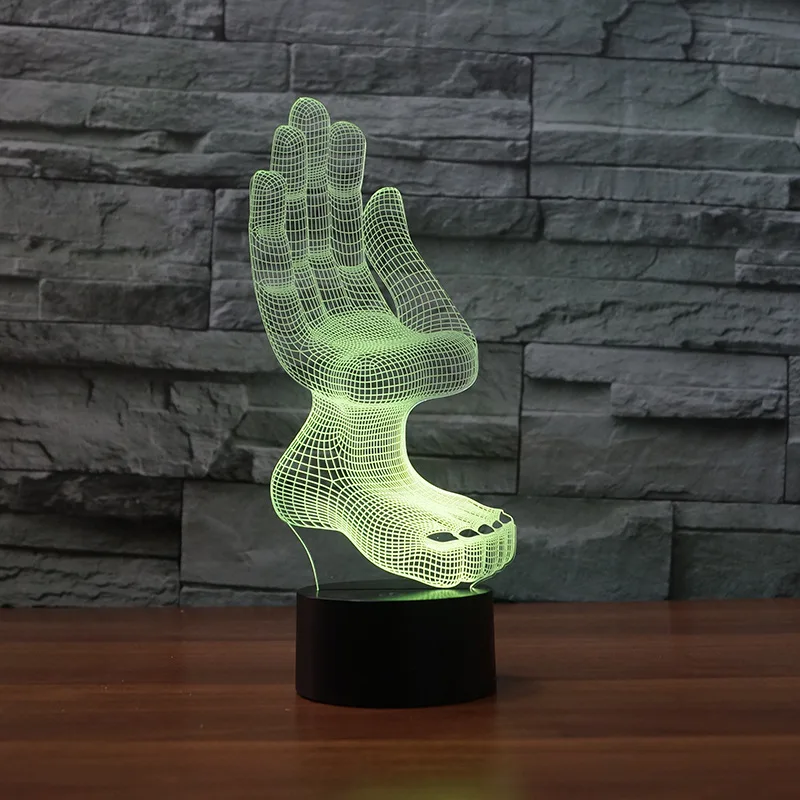 Abstract 3d Acrylic Nightlight Led Stereo Table Lamp Personality Decoration Gift 7 color change Kids Room Light | Лампы и освещение