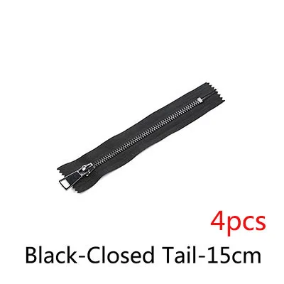 Black-15CM Meetee15-120cm 5# металлическая молния двойные ползунки самоблокирующиеся длинная застежка-молния DIY пуховик мешковатые брюки пошив одежды Декор Аксессуары - Цвет: Black-15CM