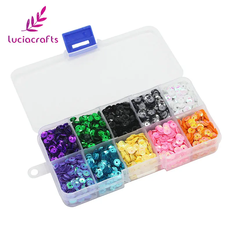 Lucia crafts 1 коробочка 5 мм микс Радужная чашка блестки хлопья шитье для платья, сумки, одежды DIY украшения D1002
