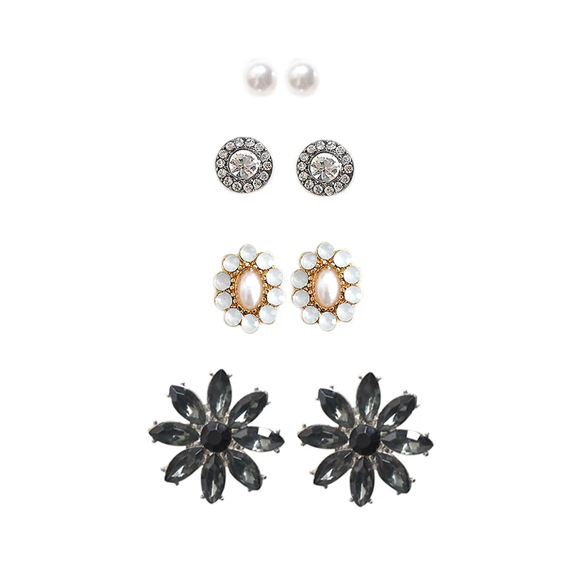 Hot sell fashionable gorgeous women jewelry girl birthday party beautiful pearl stud pin suit flower earrings agent shipping | Украшения и