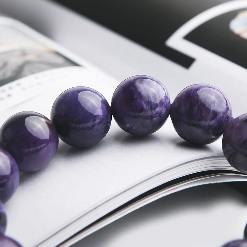 Высокое качество натуральный фиолетовый Charoite драгоценный камень женские