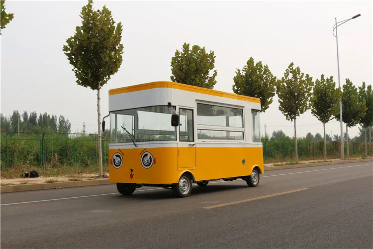 Мультфильм мобильный Еда грузовик закуски Кухня пузырь Кофе Чай мороженое to Cart