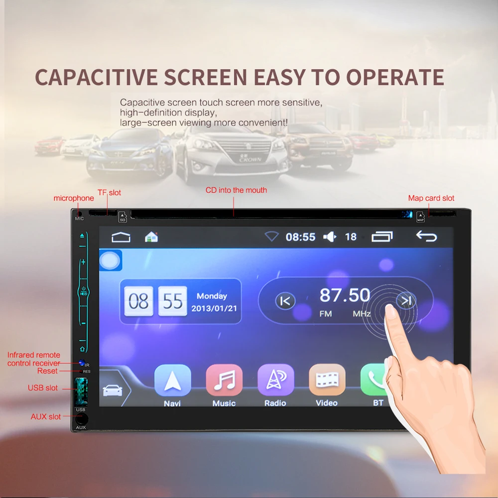 HEVXM 6608 Android 6 95 дюймовый автомобильный DVD навигационный плеер автомобильное радио
