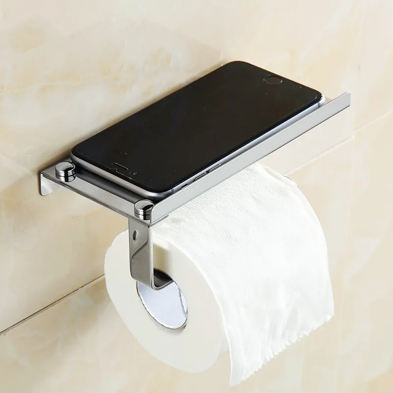 phone holder AUSWIND квадратная база из нержавеющей стали набор аксессуаров для ванной комнаты настенный набор аксессуаров для ванной комнаты современный - Цвет: phone holder