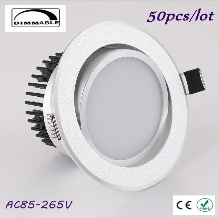 

50X Hot Sale 3W 5W 7W 10W 12W 15W 20W 30W LED Downlight Dimmable Warm Natural Cold White Recessed LED Lamp Spot Light AC85-265V