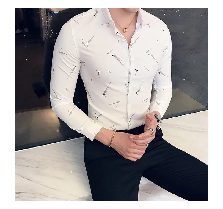 Мужская рубашка с длинными рукавами новая коллекция 2017 года осенне-зимняя