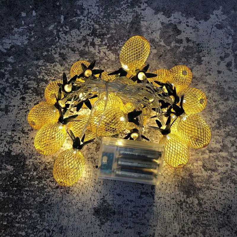 Gold 3m 20led 2 м 20 светодиодный светильник с ананасами летние тропические украшения для вечеринки в гавайском стиле Новые сказочные огни для Свадьбы товары для дня рождения - Цвет: Gold 3m 20led