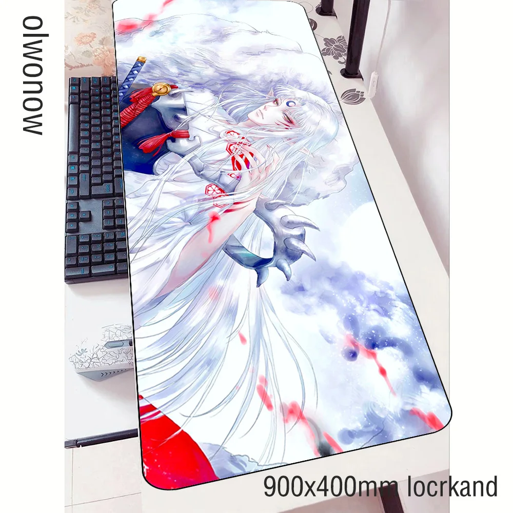 Игровой коврик для мыши inuyasha большой 90x40 см ноутбука игровой с HD печатью коврики