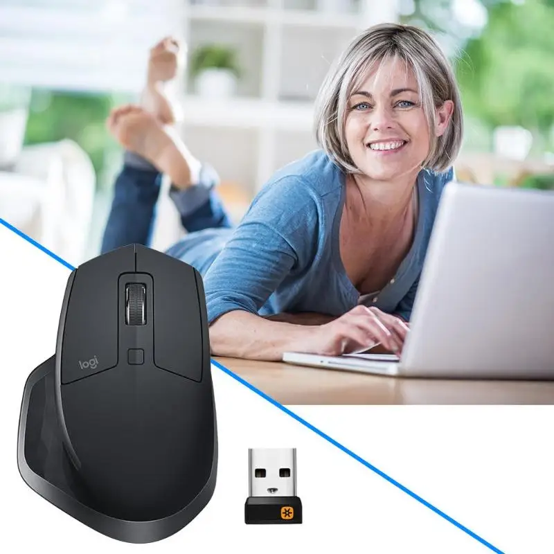 Logitech MX Master USB беспроводная 2S 2,4Hz 1000 dpi эргономичная компьютерная мышь 7 клавиш мульти-устройства мыши для домашнего офиса ПК/компьютера