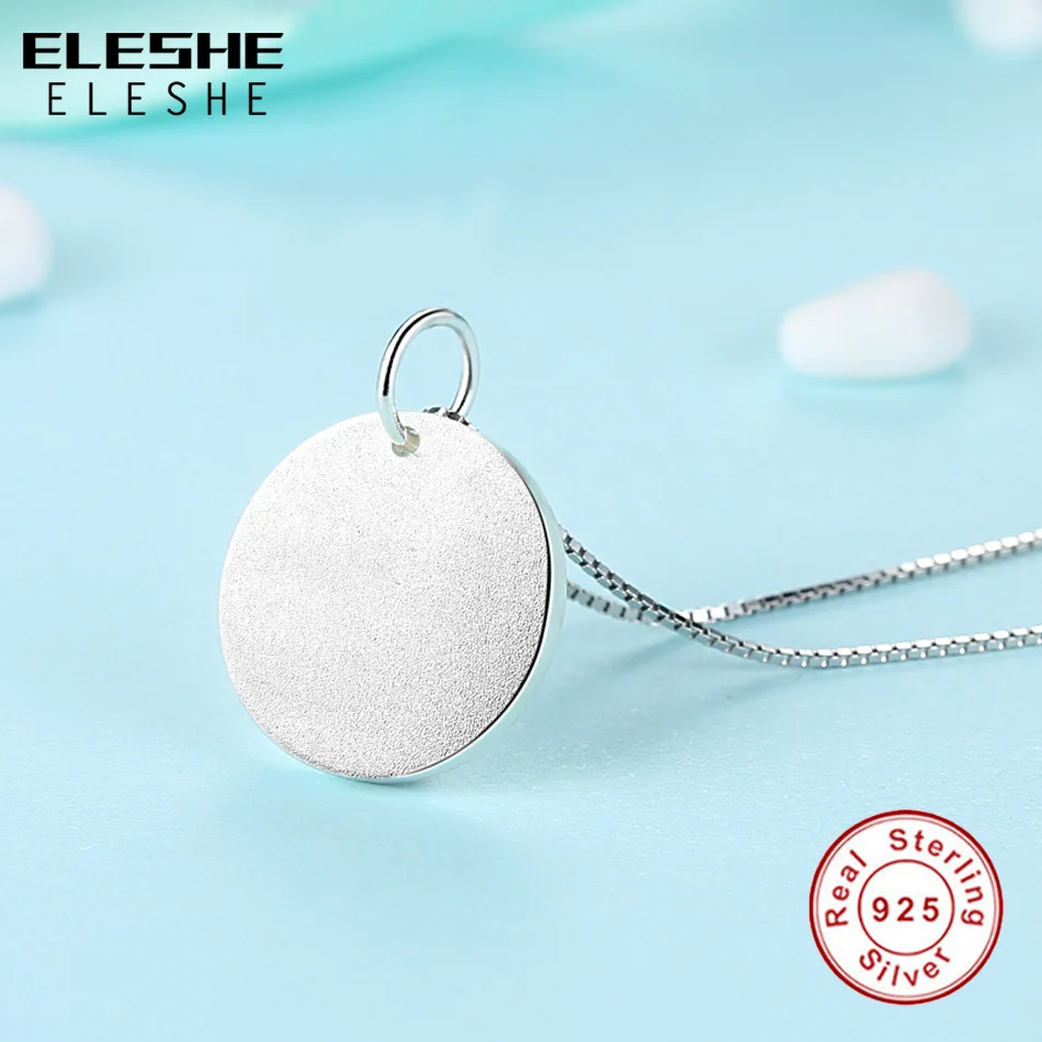 ELESHE новые индивидуальные круглые Форма ожерелье Выгравируйте имя кулон 925