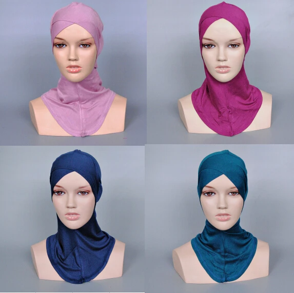 

Шапки Женские однотонные с принтом, мусульманские головные уборы из хлопка и модала, халаты, 21 цвет, 20 шт./лот