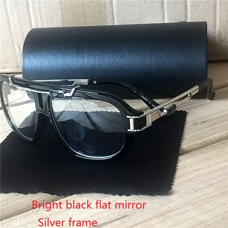 KAPELUS New men's frog mirror European new sunglasses silver frame glasses flat mirror