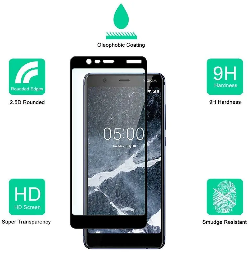 Закаленное стекло для Nokia 5 TA-1024 TA-1027 TA-1044 Защита экрана 1 2018 TA-1061 TA-1075 A-1076 TA-1081 TA-1088 |